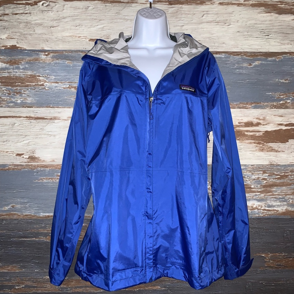 Patagonia women’s H2No Waterproof Rain Windbreaker jacket blue size XL NWT